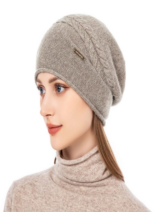 QUEENFUR Knit Slouchy Beanie Hats for Women Cashmere Ski Cap Knitted Wool Soft Warm Winter Hat - Image 2